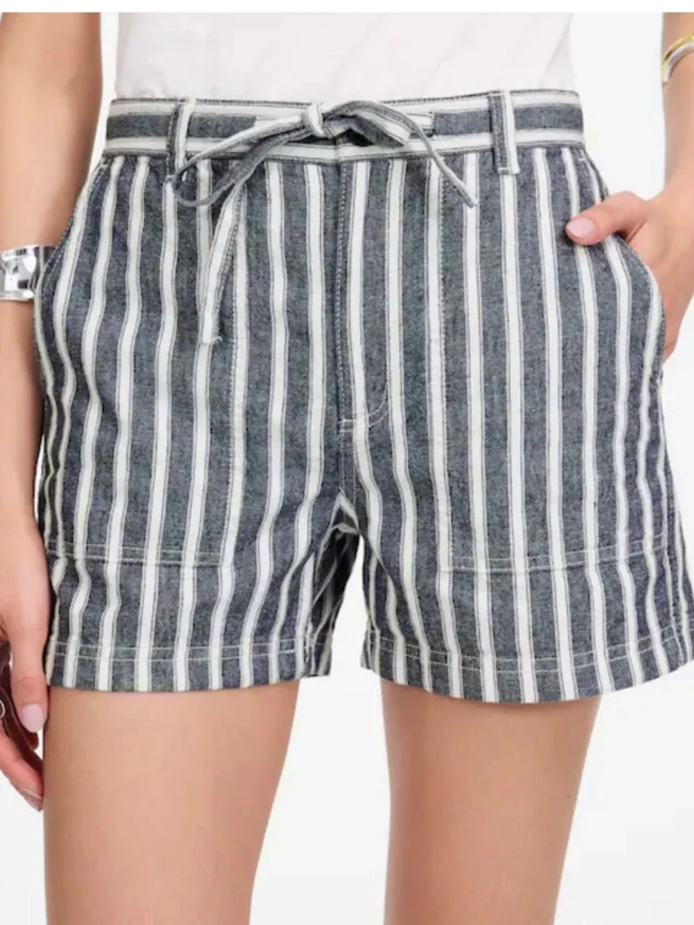 Madewell Pull-On Drawstring Shorts linen cotton nwot - Picture 5 of 11